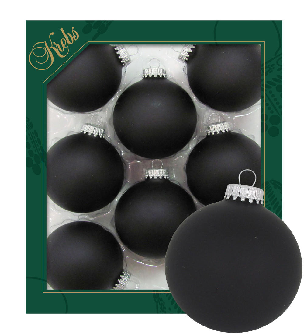 Krebs Glas Lauscha Christbaumkugeln Schwarz 7x7x7 cm