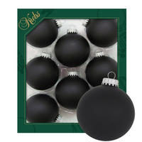 CHRISTBAUMKUGELN Uni-Design Tabea Schwarz 7cm (Glas / 8 Stk.) - Schwarz, Glas (7/7/7cm) - Krebs Glas Lauscha