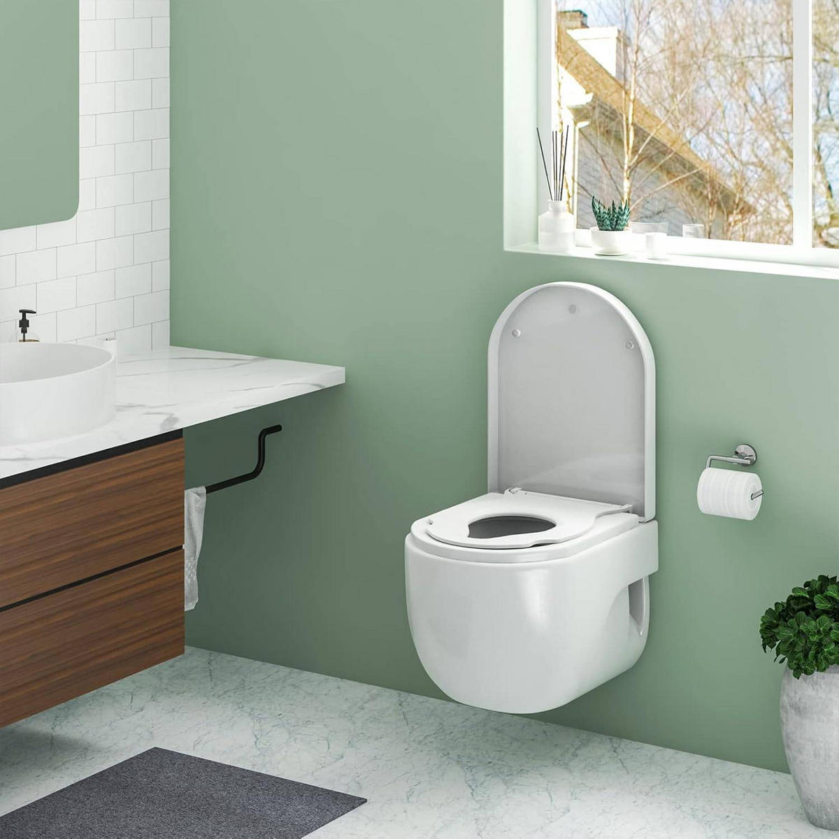 WC SITZ mit Absenkautomatik, Toilettendeckel mit Kindersitz - Weiß, Kunststoff (36/4.4/45cm) - Woltu