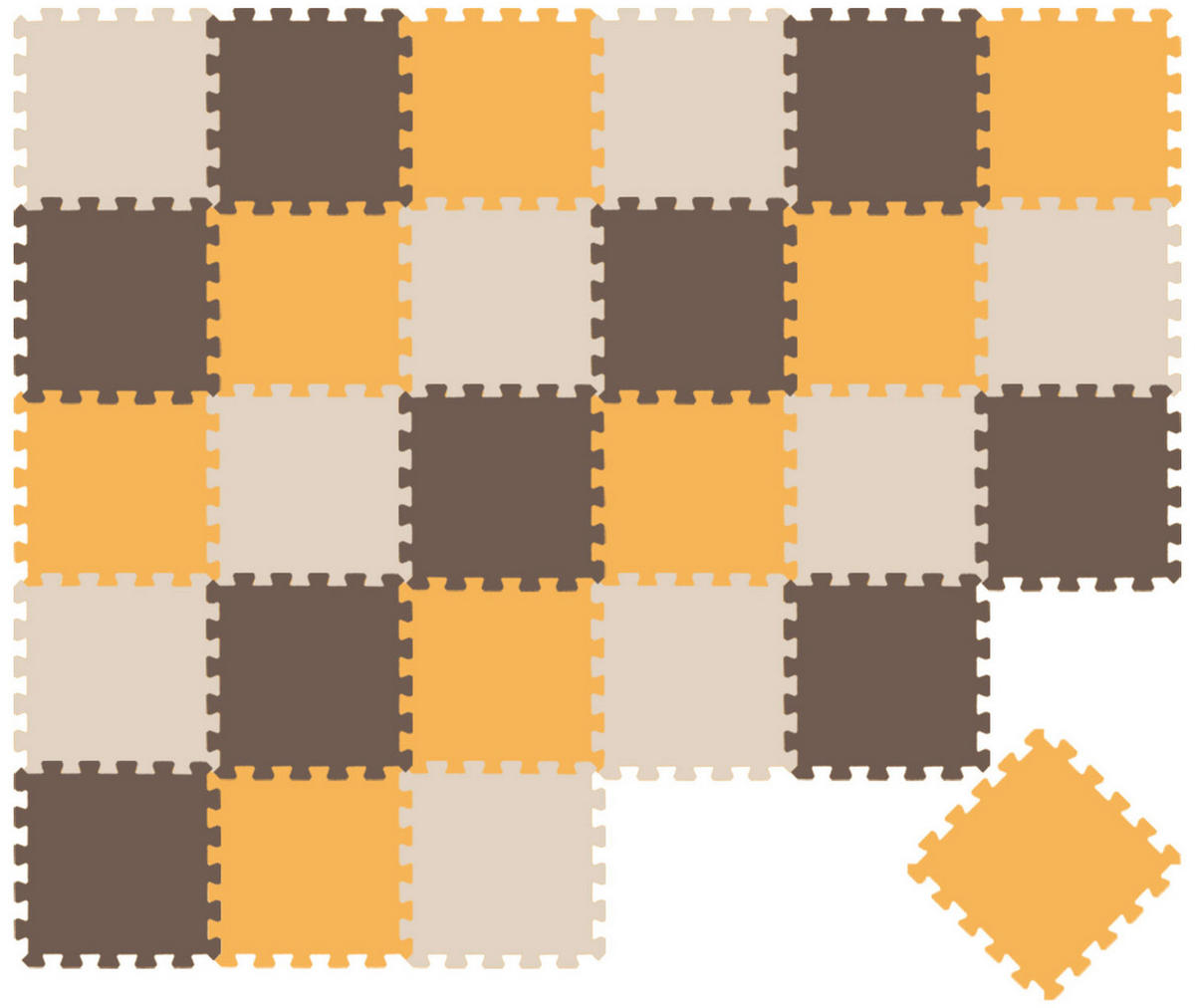 SPIELMATTE ab Null - 270/90 cm Puzzlematte Beige - Multicolor, Kunststoff (30/30cm) - Littletom