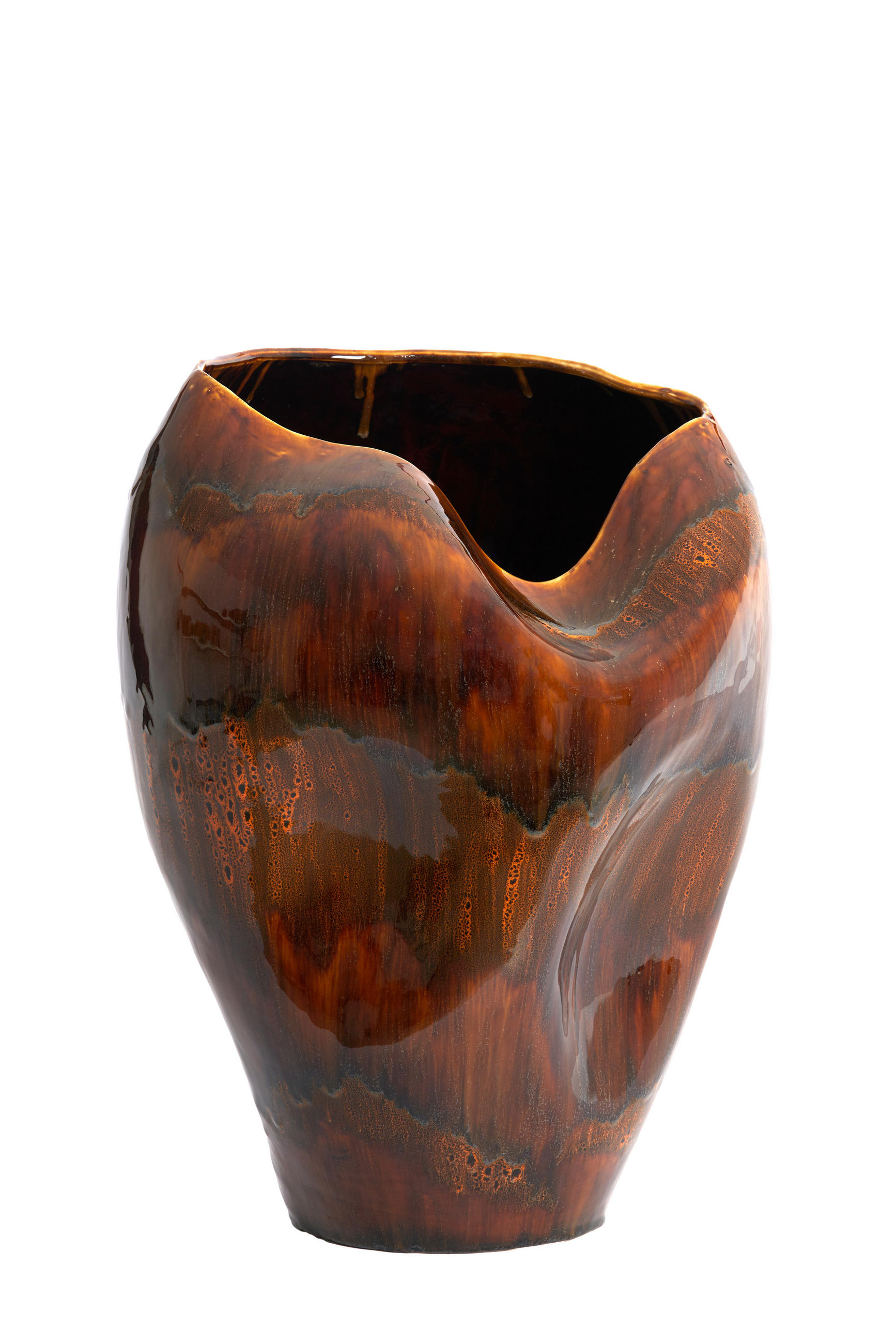 VAZE Azura Braun 39/37/53 cm - Braun, Keramik (53cm) - Light & Living