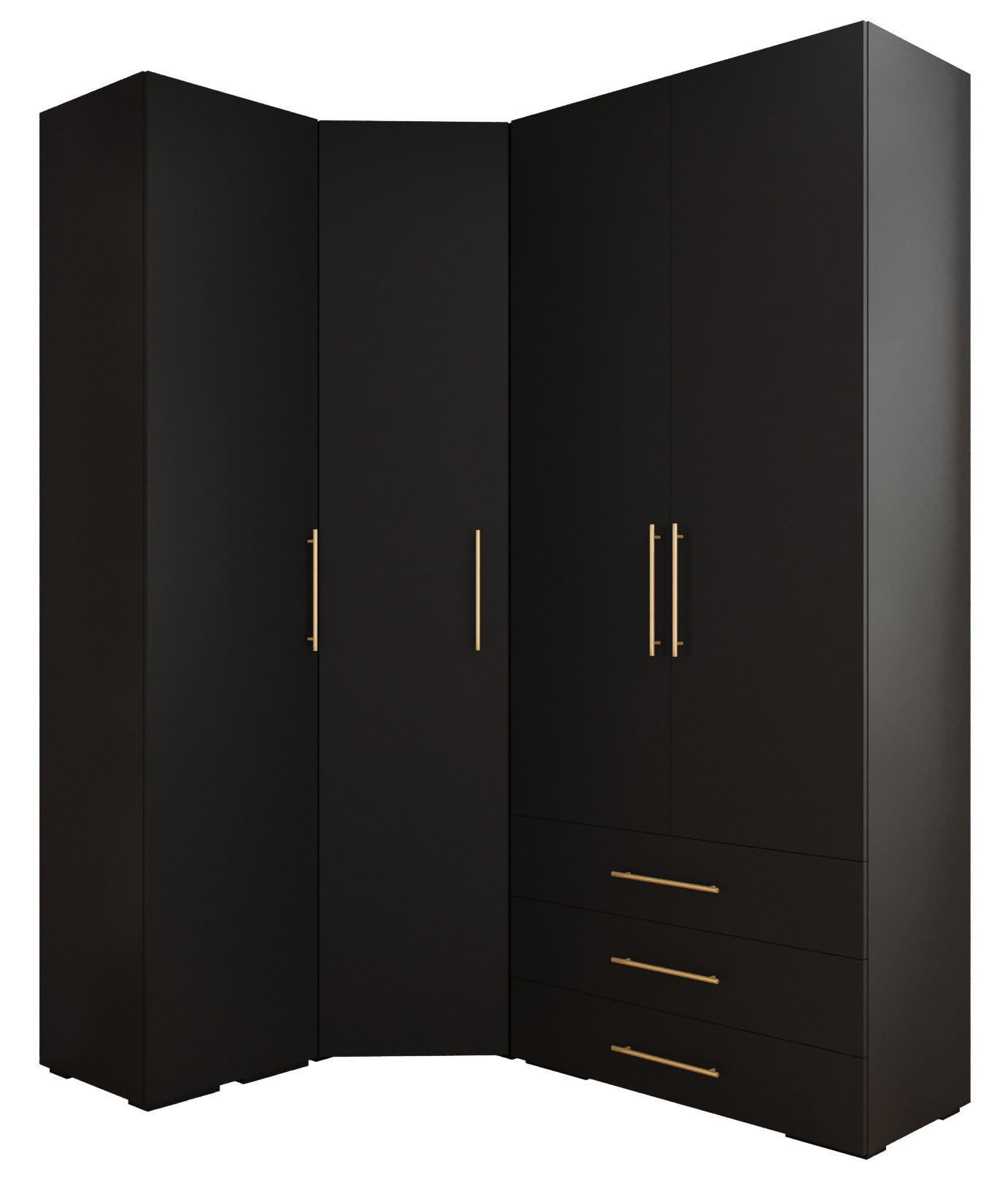 Abiks Möbel Garderoben-Set Schwarz, Gold 181.7x236.7x47 cm
