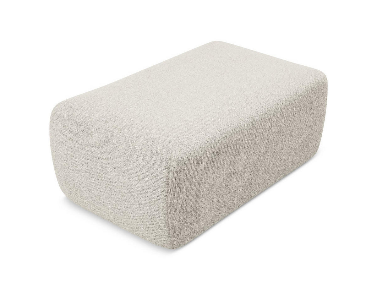 POUF Chenille Stoff Grau - Silberfarben/Schwarz, Kunststoff/Textil (102/40/62cm) - Makamii