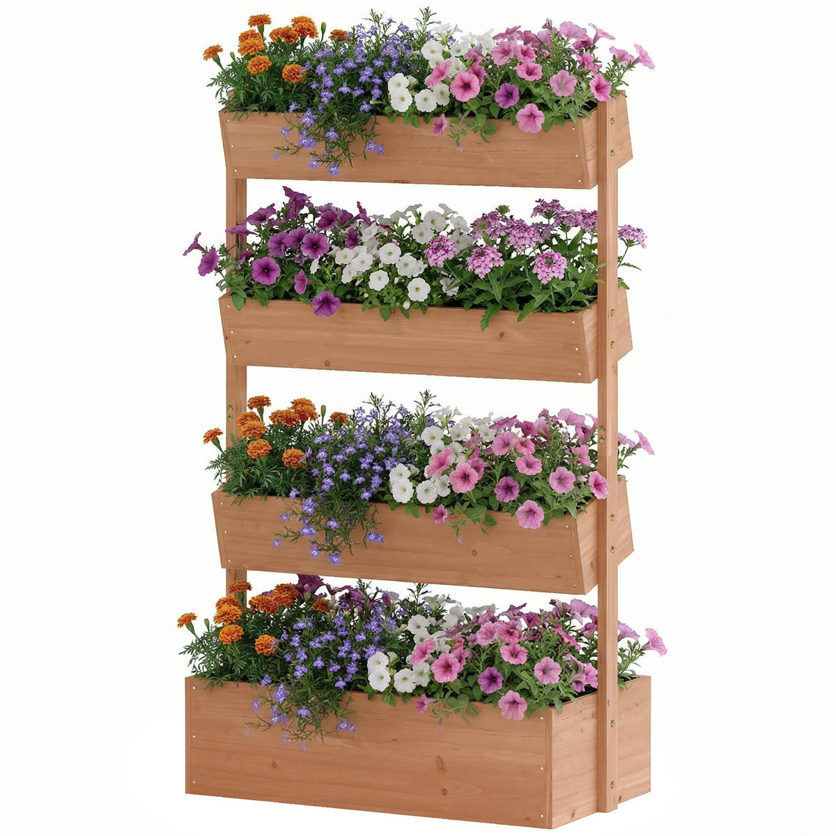 BLUMENTREPPE DE-12305 4-stufig, mit Drainage Braun - Braun, Holz (45/140/85cm) - ComfortXL