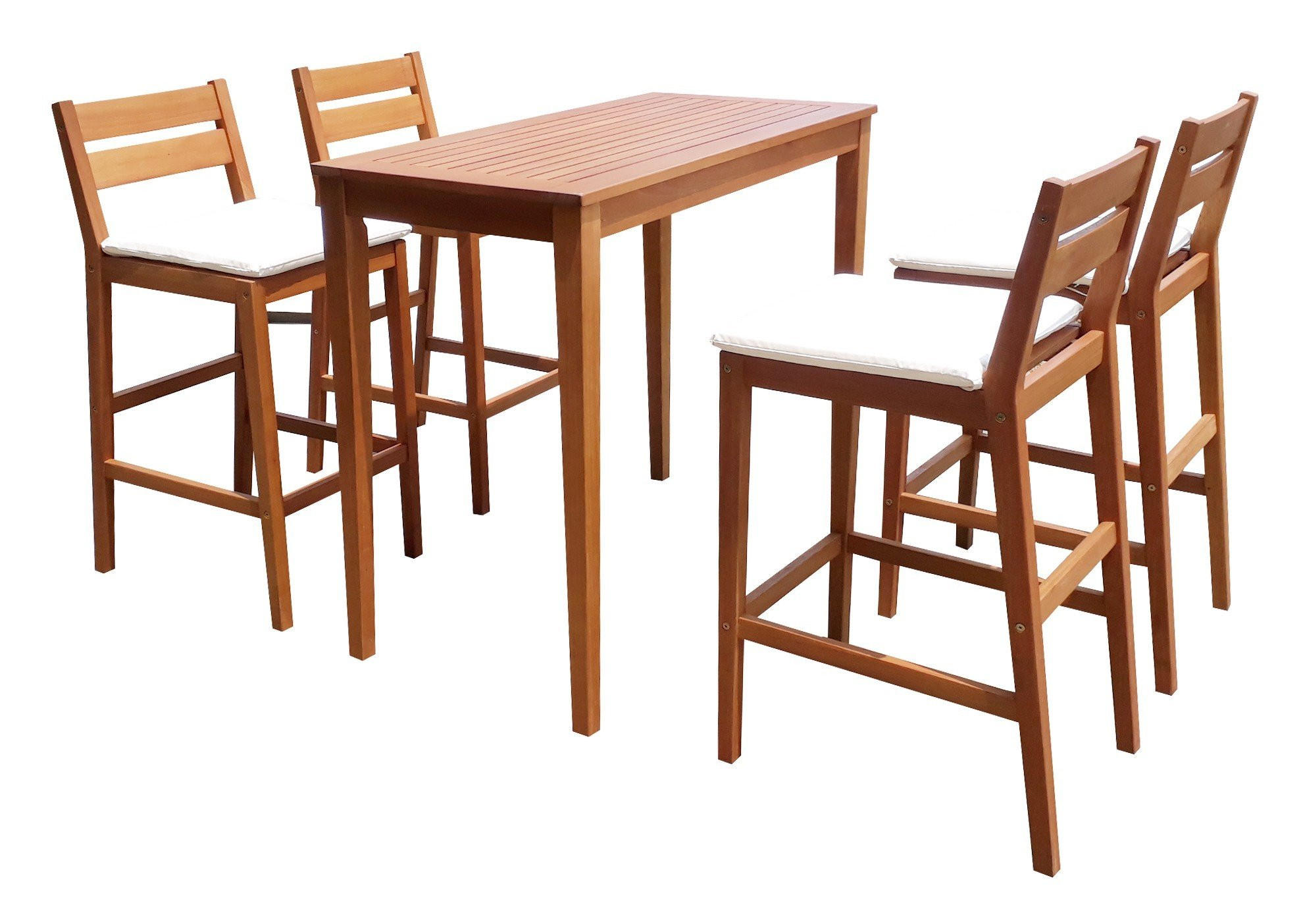 BARSET Bern 5-tlg. inkl. Kissen Eukalyptus Natur 100x60x107cm - Hellbraun, Holz (60/100/107cm) - DELUKE