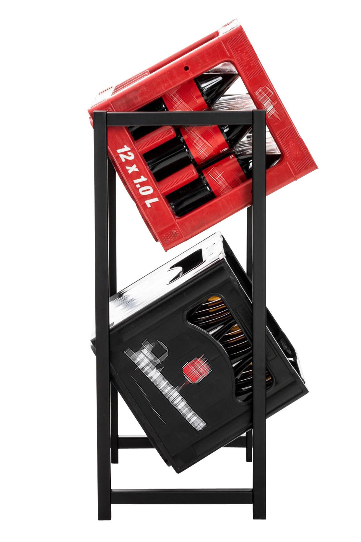 GETRÄNKESKISTENSTÄNDER Lenny - 2er Set - schwarz - Schwarz, Metall (47/31/75cm) - TPFLiving