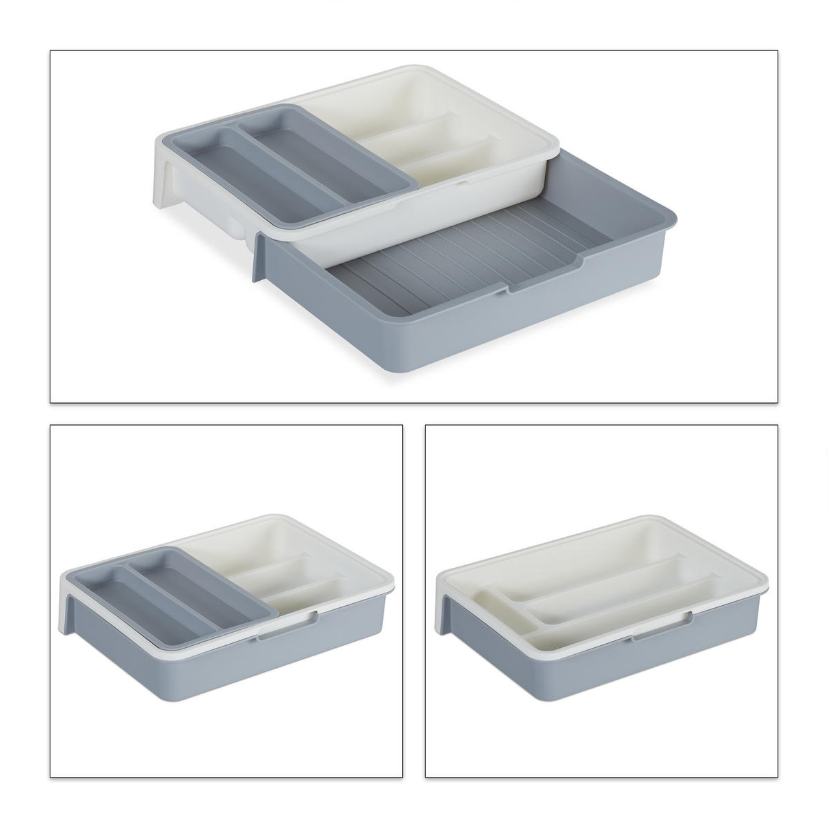 BESTECKKASTEN - Multicolor, Kunststoff (23.5/6/31.5cm) - Relaxdays