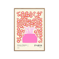 POSTER mit Rahmen NKTN - Flower Market Paris - Pink/Eichefarben, Holz/Papier (70/100cm) - Poster&Frame