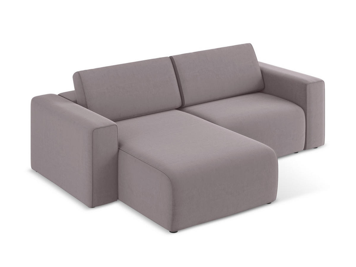 ECKSOFA Links Samt Stoff Violett - Lila/Flieder, Kunststoff/Textil (167/224cm) - Makamii