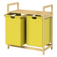 WÄSCHEKORB Bambus Gelb - Gelb, Holz (33/73/63cm)