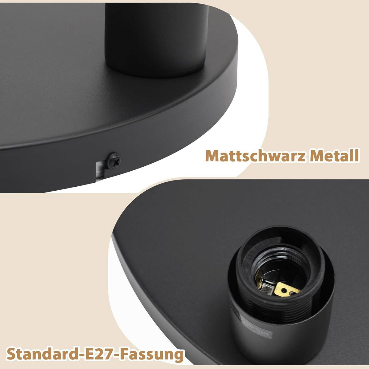 DECKENLEUCHTE CAROLINE Ⅲ 35/35/23 cm - Schwarz, Metall (35/35/23cm) - Nettlife