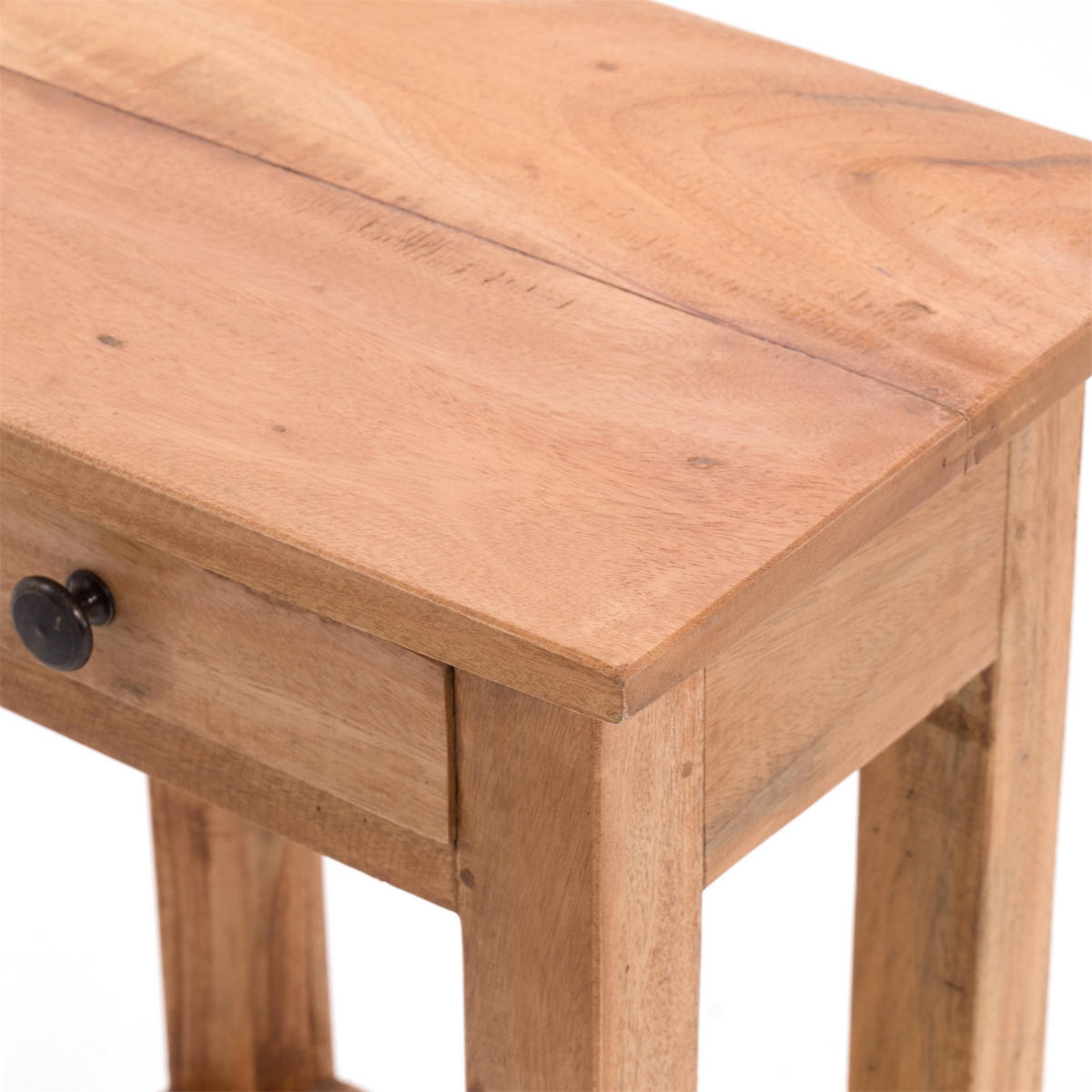TELEFONTISCH PLANTA Mahagoni Massivholz, mit Schublade 08 honigfarben gewachst - Honig, Holz (24/34/52cm) - DESIGN DELIGHTS