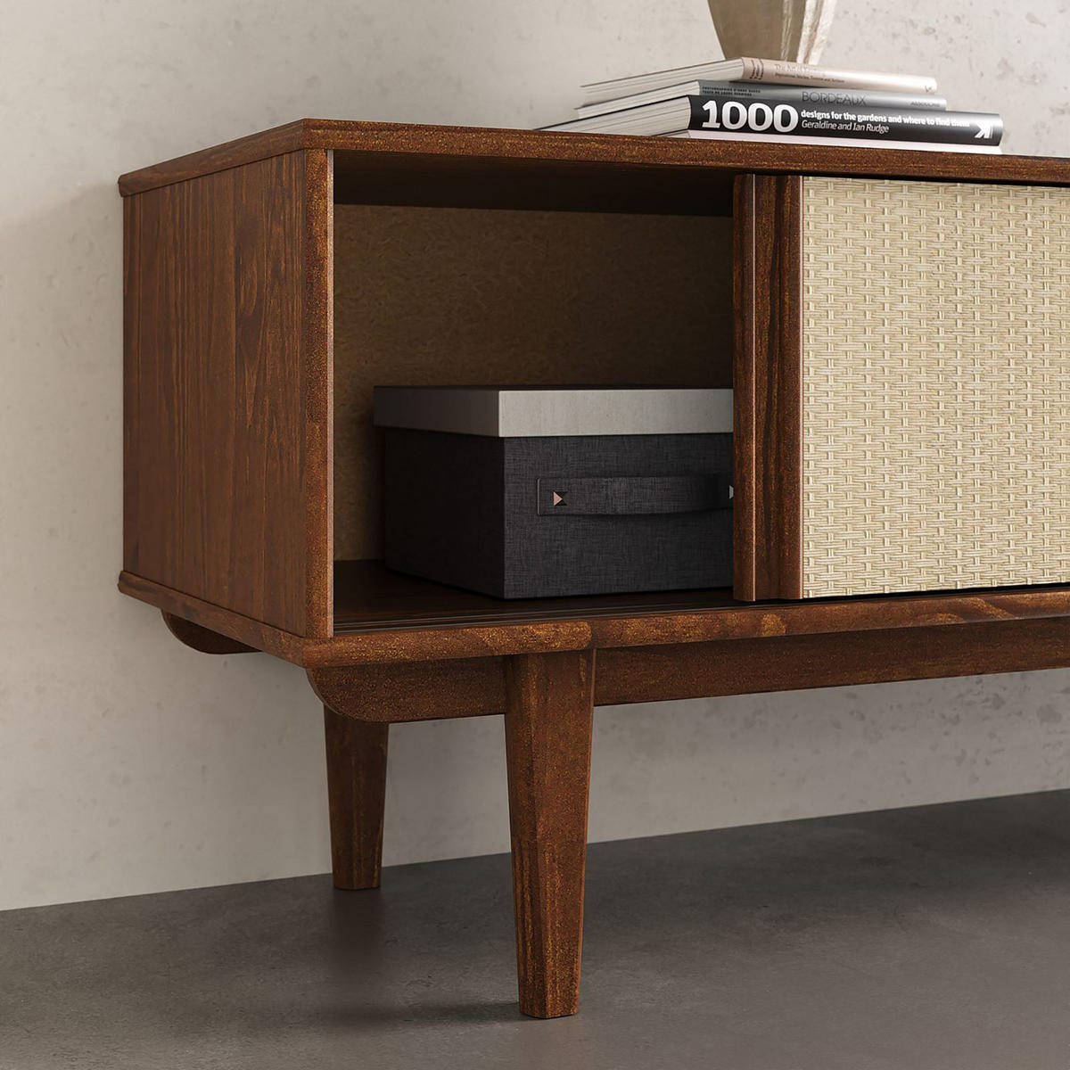 LOWBOARD SIMONA - Kastanienfarben, Holz (175/52/41cm) - IDIMEX