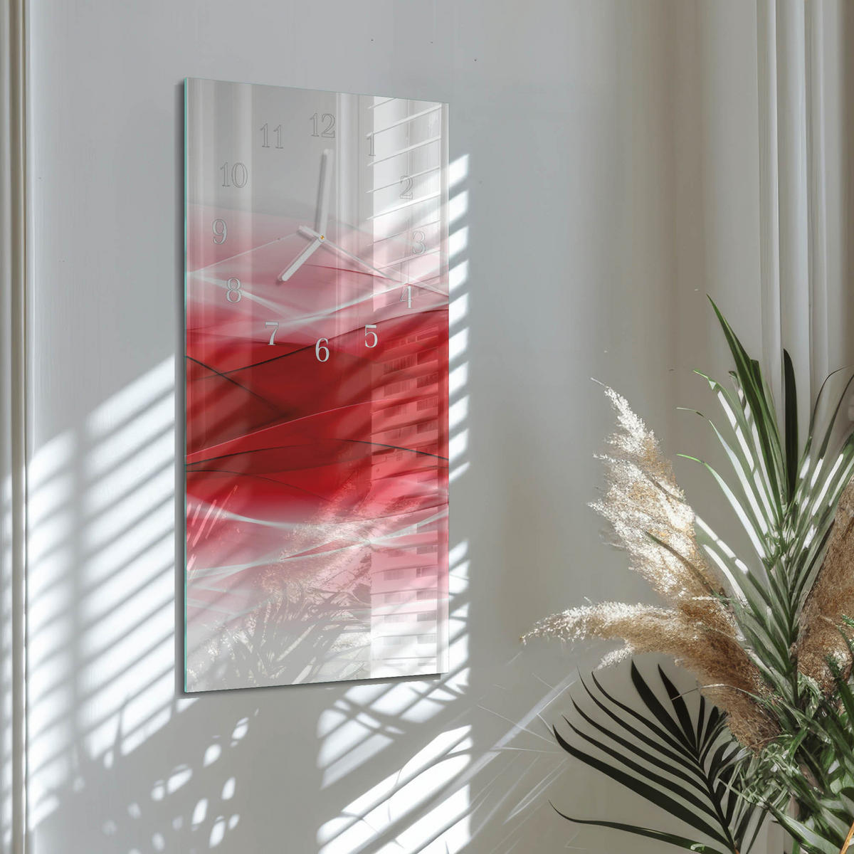 WANDUHR 30x60 cm - London Bridge - Rot, Glas (30/60/0.4cm) - TULUP