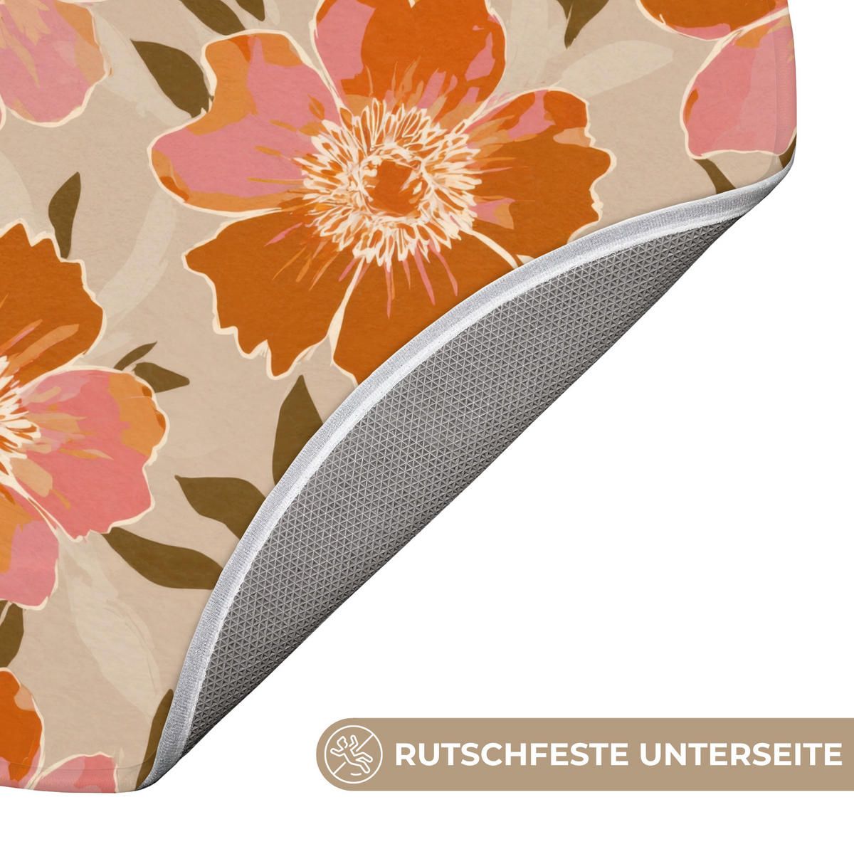 KÚPEĽŇOVÁ PREDLOŽKA Kvety - Motív - Retro 70x70 cm - viacfarebná, textil/plast (70/70cm) - OnlyWow