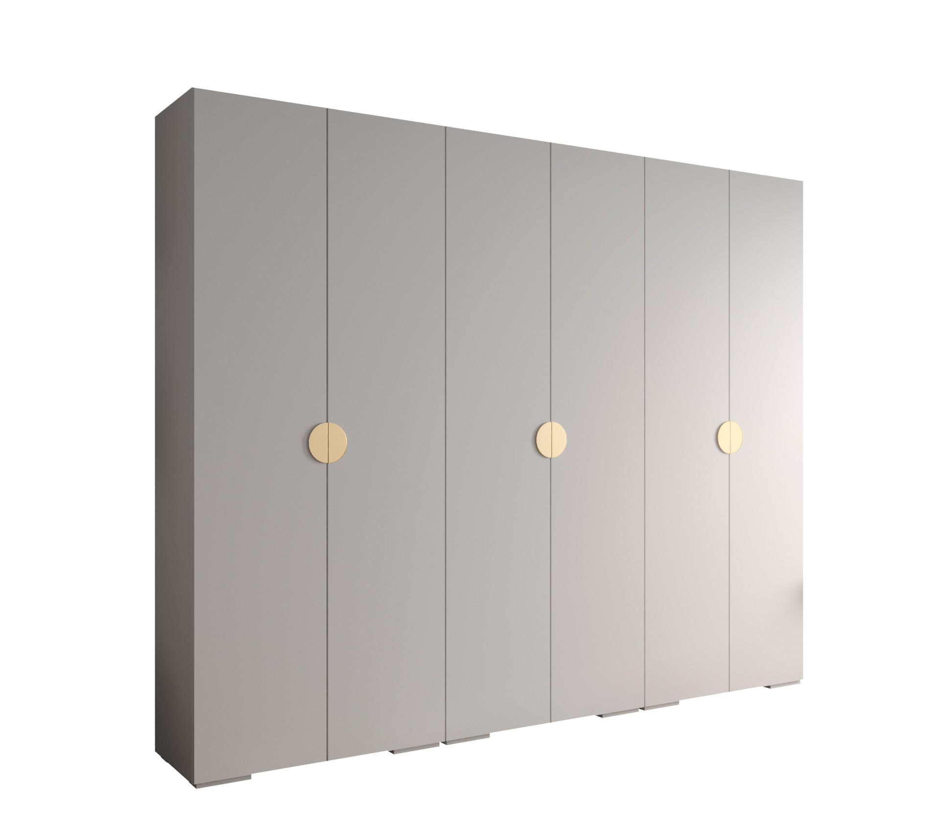 Abiks Möbel Drehtürenschrank Weiß, Gold 300x236.7x47 cm