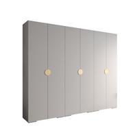 DREHTÜRENSCHRANK 236.7/300/47 6-türig - Goldfarben/Weiß, Holz/Metall (300/236.7/47cm) - Abiks Möbel