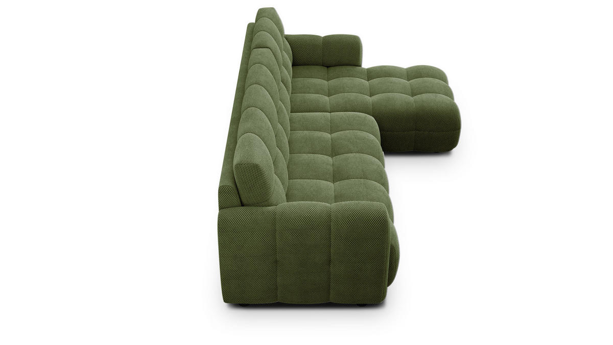 ECKSOFA MELLOW 4-Sitzer, olive - Schwarz/Grün, Holz/Textil (262/156cm) - Courtois Laville
