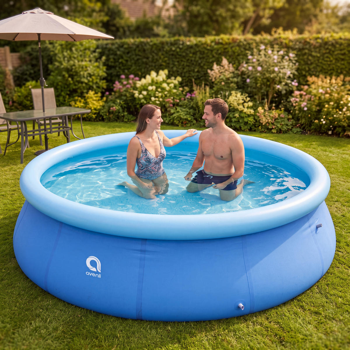 POOL Aufstellpool Ersatzpool Prompt Set rund 366 x 76 cm blau ohne Filterpumpe - Blau, Kunststoff (360/76/360cm) - Avenli
