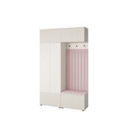 GARDEROBE Ritmo version 2 mit POLSTERPANEELEN ROSA - Beige/Rosa, Holzwerkstoff (140/225/40cm) - Jerpax