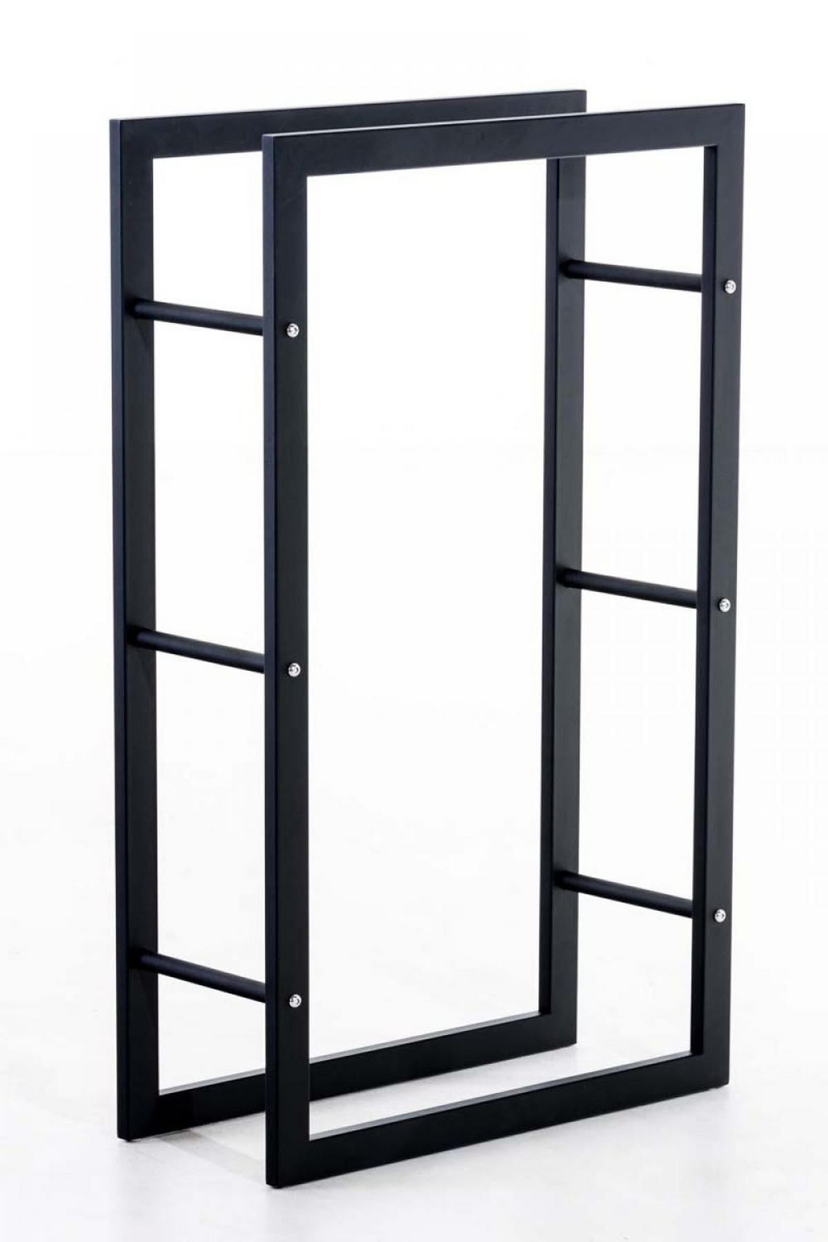 KAMINHOLZREGAL 80/25/100 cm Metall schwarz - Schwarz, Metall (80/100/25cm) - CLP