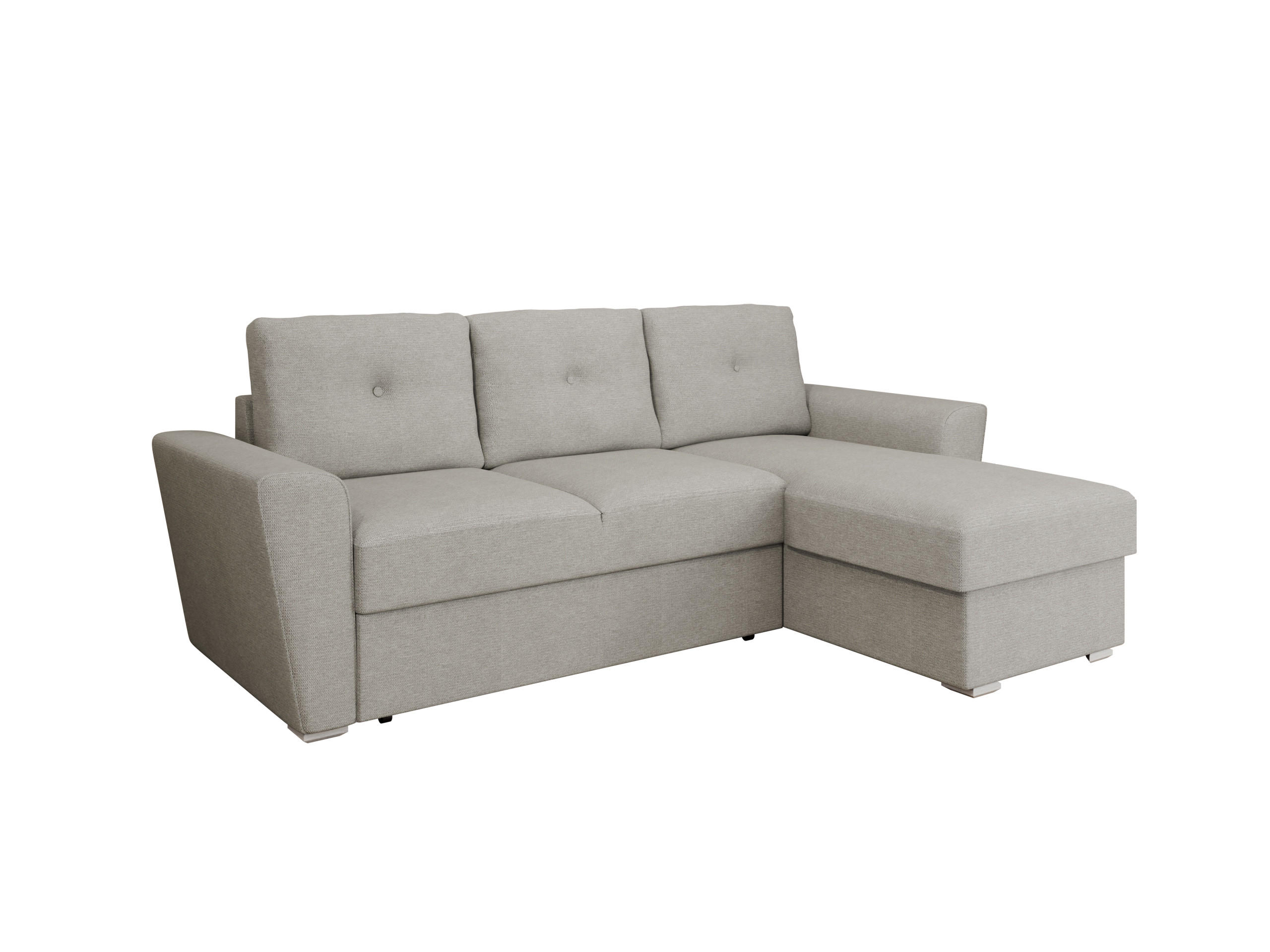 ECKSOFA Bellano Ecksofa L-Form- links oder rechts montierbar, hellgrau - Hellgrau, Holz (243/156cm) - Panda Möbel