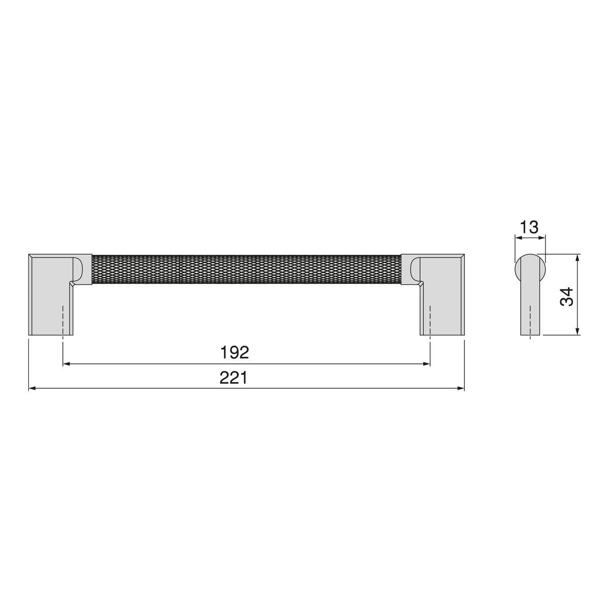 MÖBELGRIFFE Sofia, L221mm, 192mm Achsenabstand, Aluminium, Schwarz lackiert 5er-set - Schwarz, Metall (12/3/25cm) - EMUCA