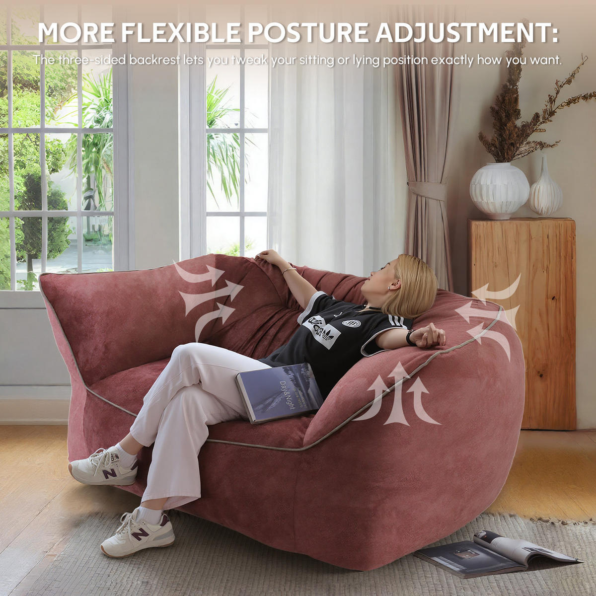 LOUNGESOFA in Rosa 150cm - Rot, Textil (150/40/60cm) - Vercart