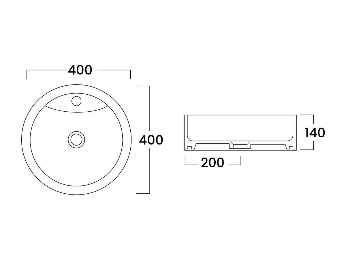 AUFSATZWASCHBECKEN rund aus Keramik - Weiß - 40 cm - DARINI - Weiß, Keramik (40/14/40cm) - Vente-Unique