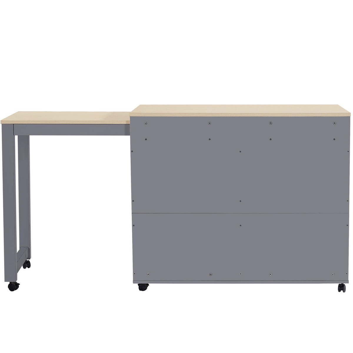 BARTISCH AUSZIEHBAR Stauraum Ablagen Stehtisch Grau - Grau, Holzwerkstoff (117/94.6/50cm) - FLIEKS