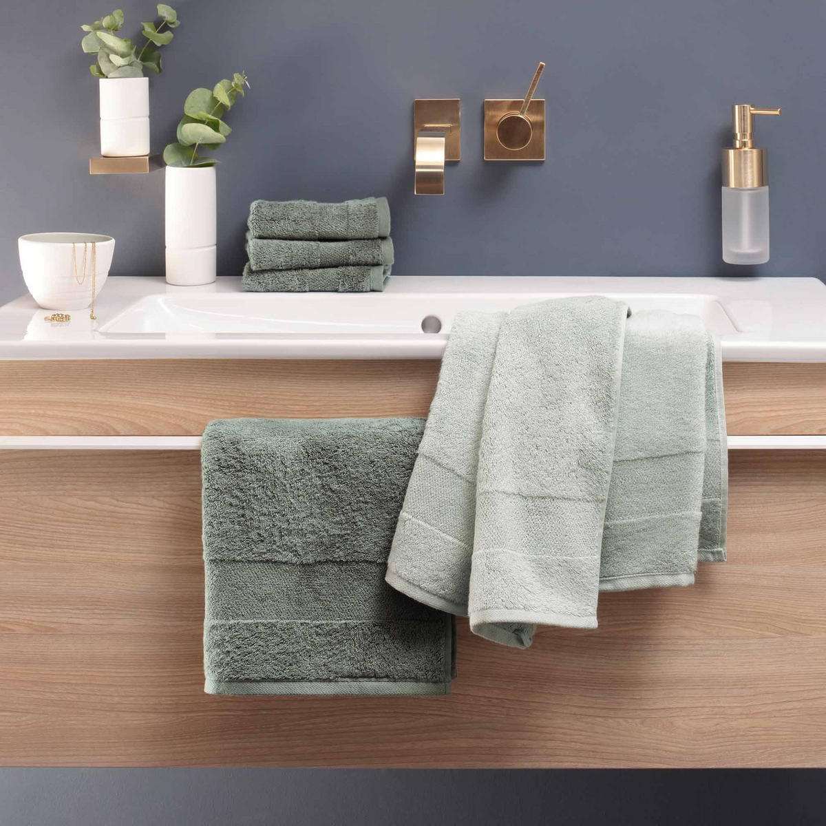 HANDTUCH Unisex One Grün Baumwolle 10er Pack - Grün, Textil (60/120cm) - Villeroy & Boch