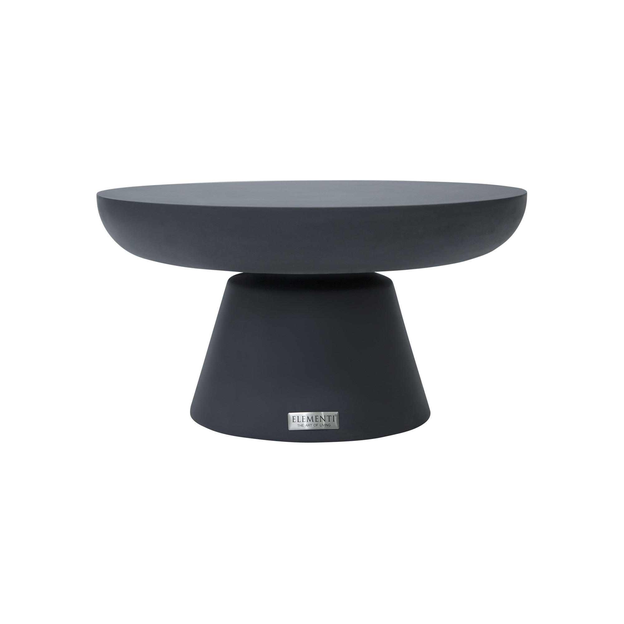COUCHTISCH KYLIX Mittel Beton Optik 86 x 86 x 35 cm - Schwarz, Naturmaterialien (86/86/35cm) - Elementi