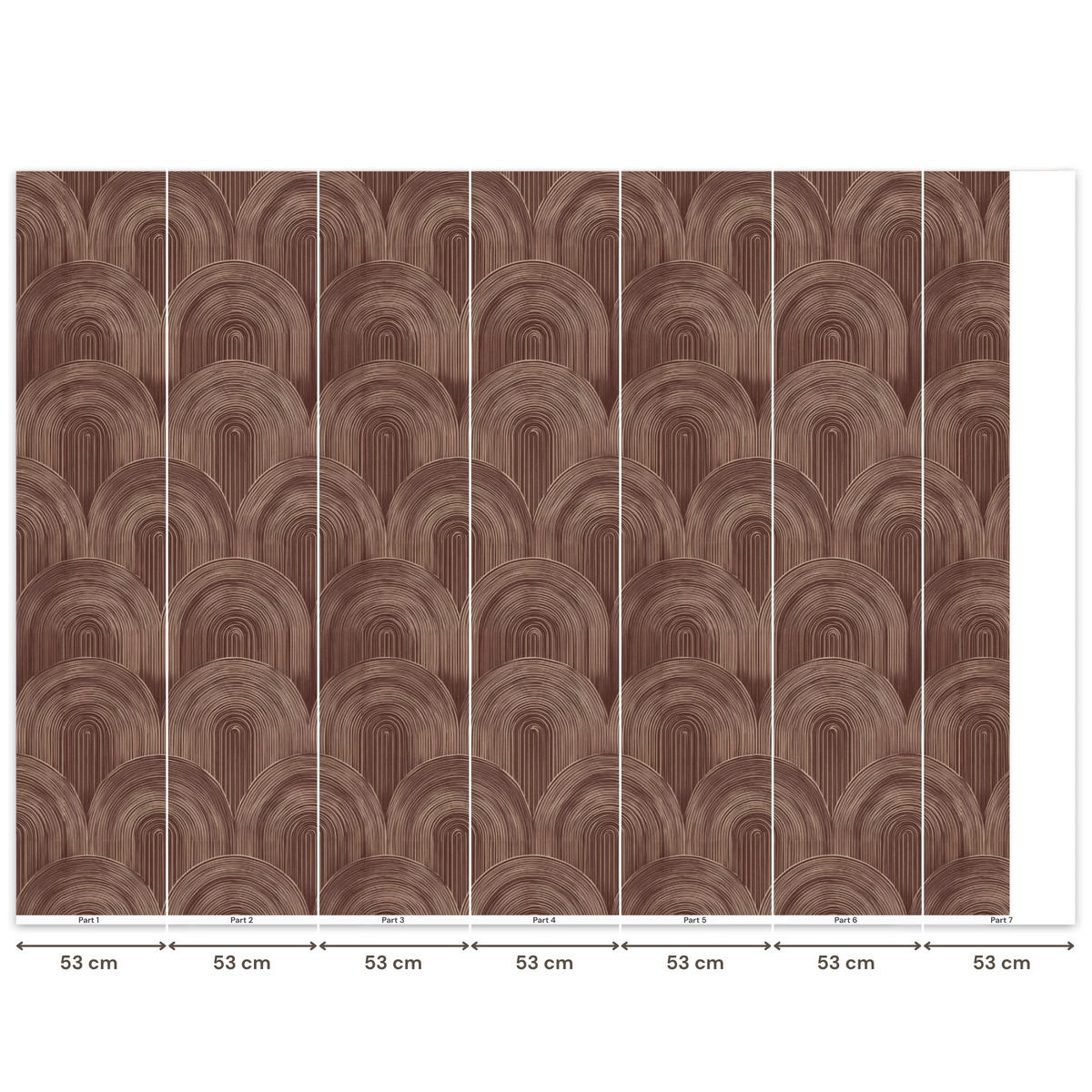 TAPETE - Rhythmic - Aufschlag - Braun - 300x220 cm - Dunkelbraun, Papier (300/220cm) - OnlyWow