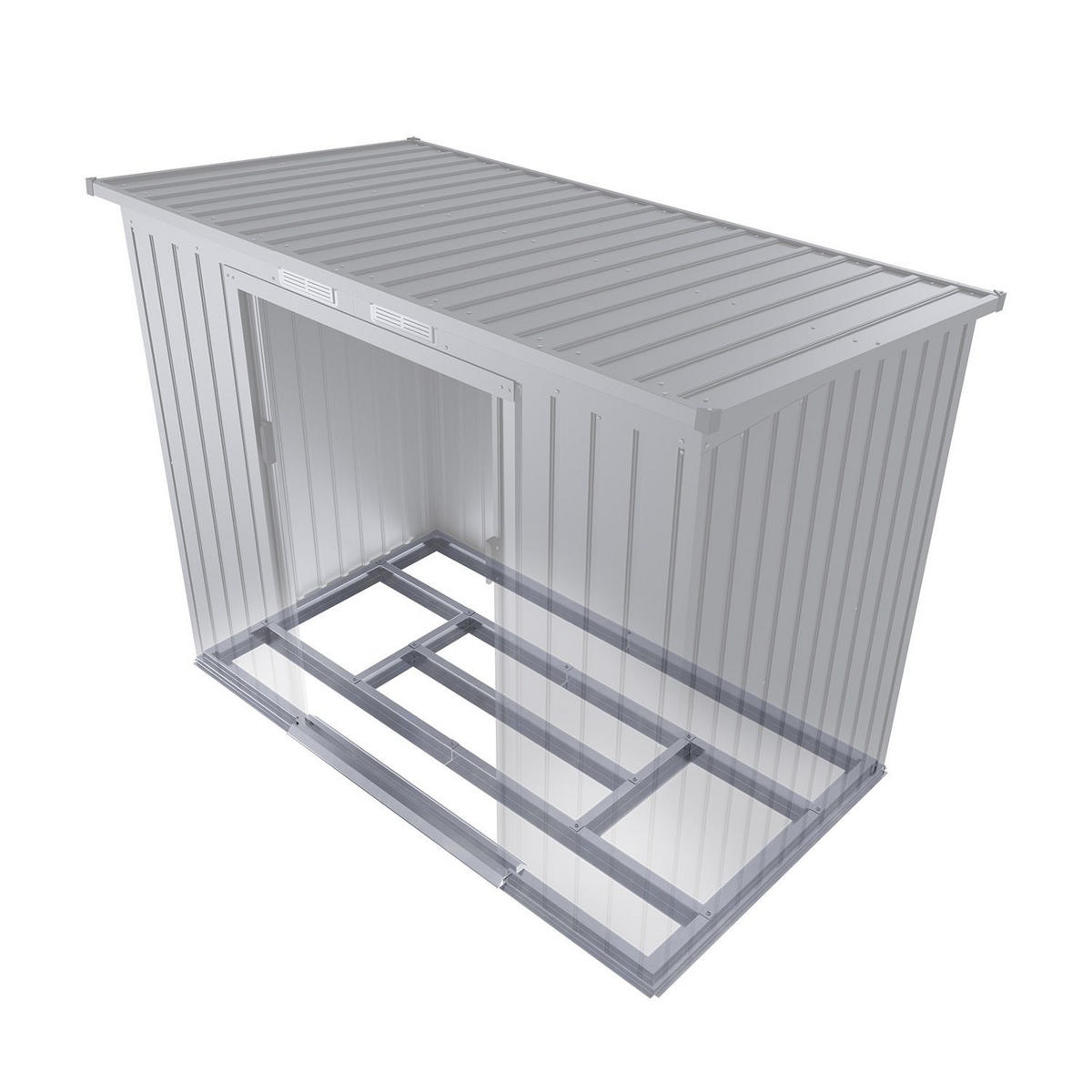 GERÄTESCHUPPEN M dunkelgrau - Dunkelgrau, Metall (218/174/132cm) - Juskys