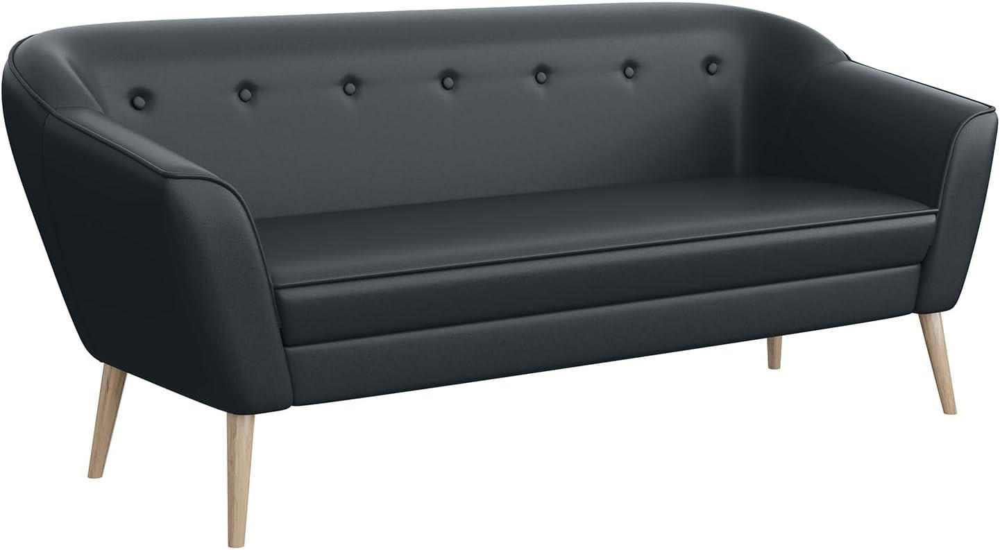 Meblini Sofa Dunkelgrau 180x75x74 cm