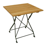 KLAPPTISCH Bad Belzig aus Robinienholz 70x70 cm, Stahlgestell Grün - Braun, Holz (70/70/72cm) - TPFGarden