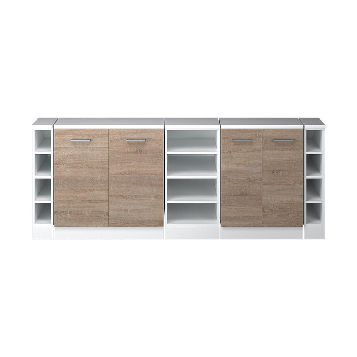 ŠATNÍKOVÁ ZOSTAVA PRE ŠIKMÉ STRECHY Rion Sonoma 210 cm Súprava 5 korpusov skrine hĺbka 60 cm - biela/dub sonoma, kompozitné drevo (210/83.8/60cm) - Vicco