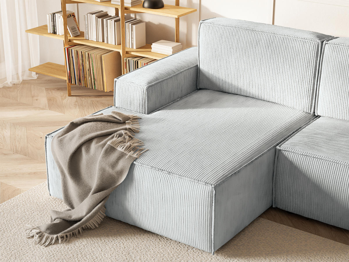 ECKSOFA Kokko mit Schlaffunktion, Blaugrau - Blaugrau, Textil (267/167cm) - Fedve