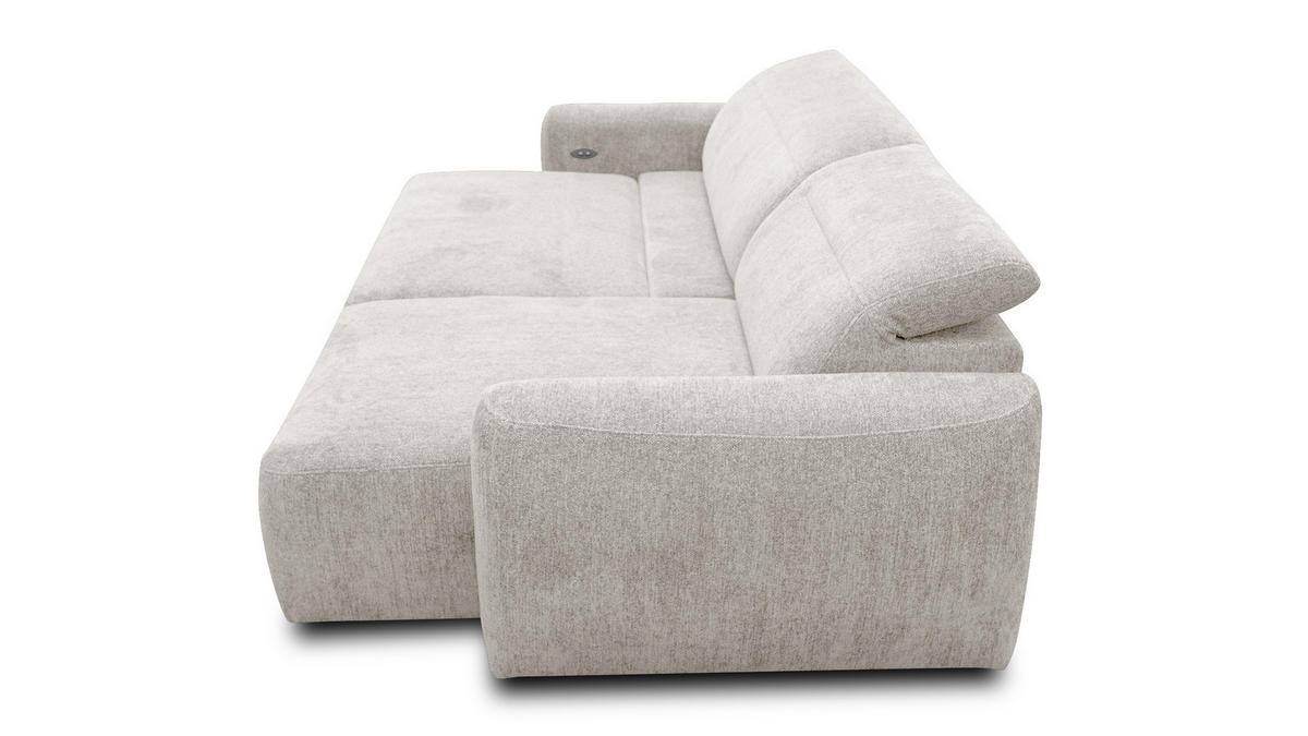 ECKSOFA NERO 4-Sitzer, ecru - Ecru/Schwarz, Holz/Textil (272/81/159cm) - Courtois Laville