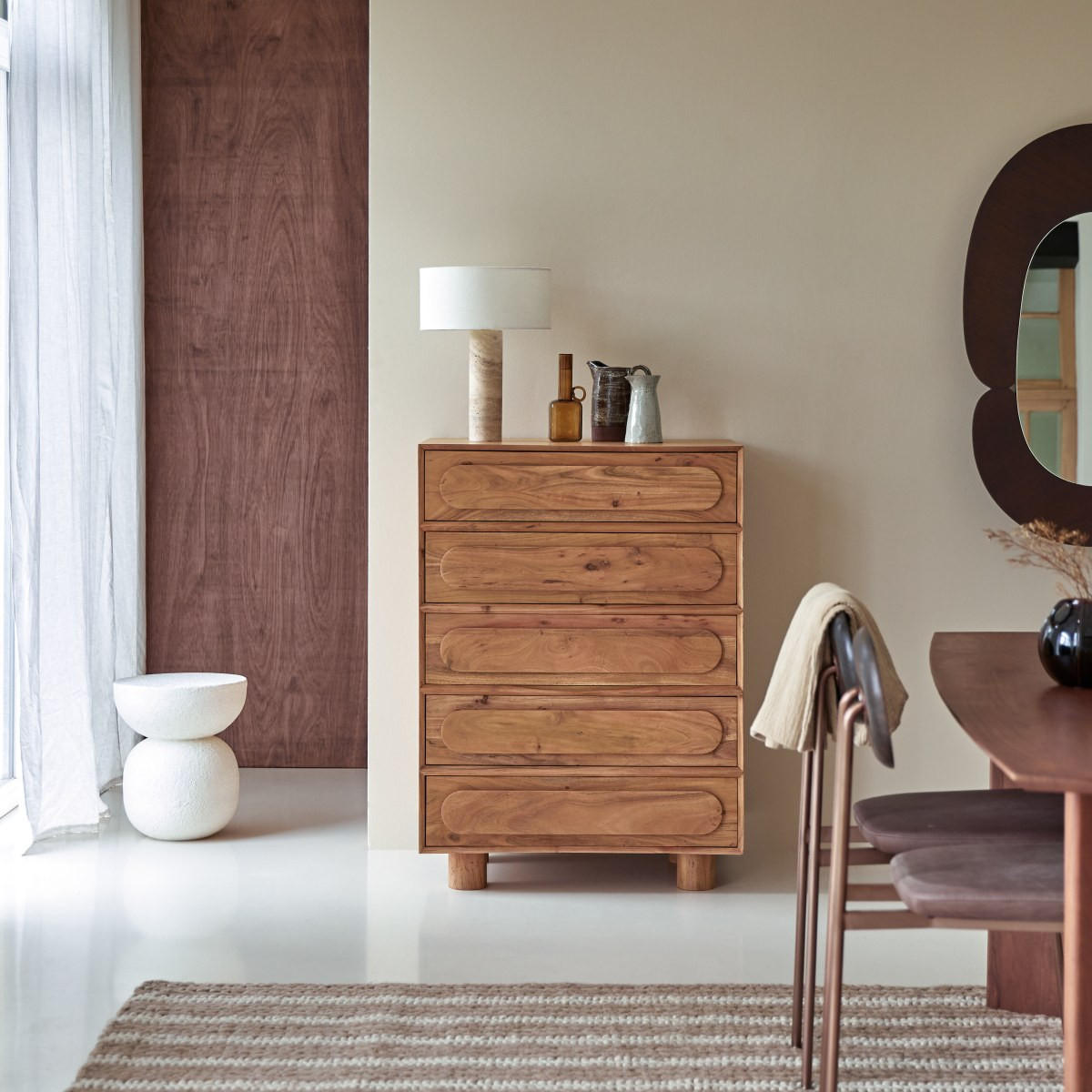 KOMMODE Olga Natur aus Akazie - Naturfarben, Holz (82/114/50cm) - Tikamoon