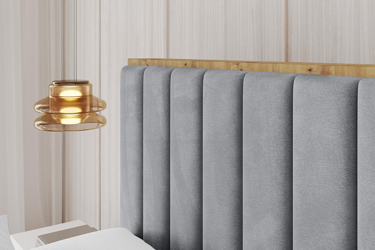 POLSTERBETT mit Bettkasten, Fußteil und Lattenrost, Boxbett mit Matratze H3/H4 - ENZO4-Z 120x200 Grau - Grau, Holzwerkstoff/Textil (120/200cm) - ALTDECOR