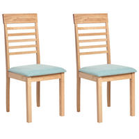 ESSZIMMERSTUHL 2er-Set Mintgrün Ortley - Braun/Mintgrün, Holz (40/96/51cm) - Beliani