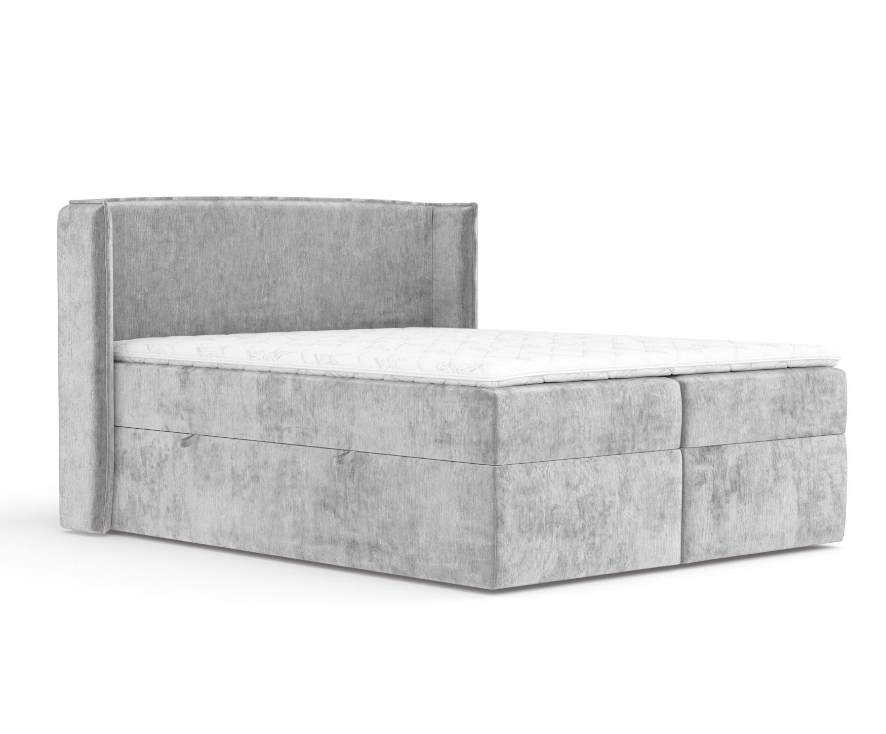 BOXBETT Skyline Hellgrau 160/200 cm mit Matratze und Topper - Schwarz/Grau, Holz/Holzwerkstoff (160/200cm) - Maison de Reve