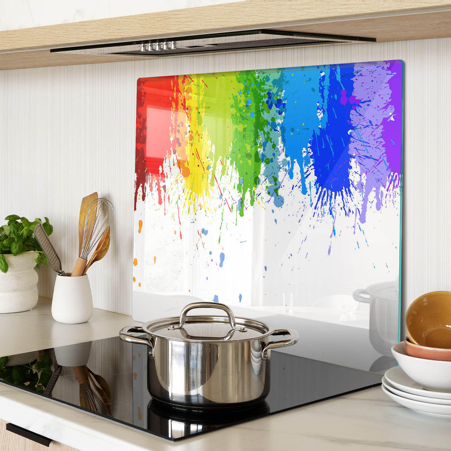GLASPLATTE 60x52 cm Regenbogenflecken - Multicolor, Glas (60/0.4/52cm) - TULUP