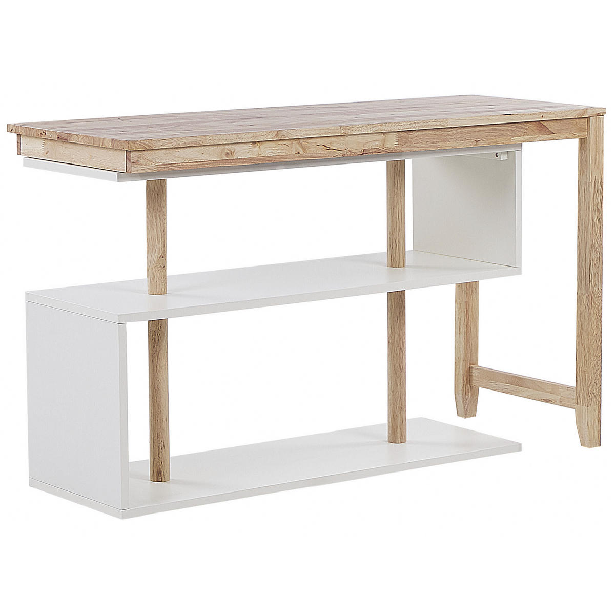 SCHREIBTISCHKOMBINATION heller Holzfarbton 120/45/73 cm Chandler - Hellgrau, Holz (45/120/73cm) - Beliani