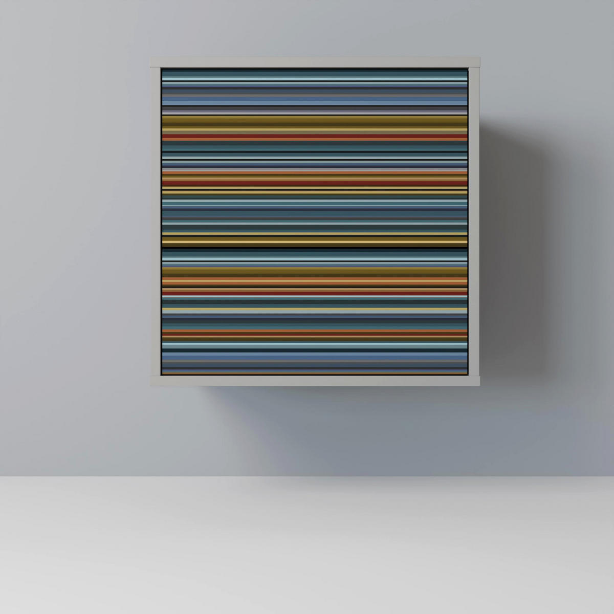 SIDEBOARD LINEOUT SPECTRUM, Grau, 57,5x42x70,5 cm, Schwarze Metall-Sternfüße - Multicolor/Schwarz, Holzwerkstoff/Metall (57.5/70.5/42cm) - SpaceRebels