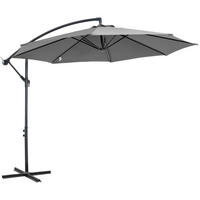 AMPELSCHIRM aus Polyester & Metall 295x295x245 cm in Grau mit Handkurbel - Grau, Metall (295/295cm) - Modfu