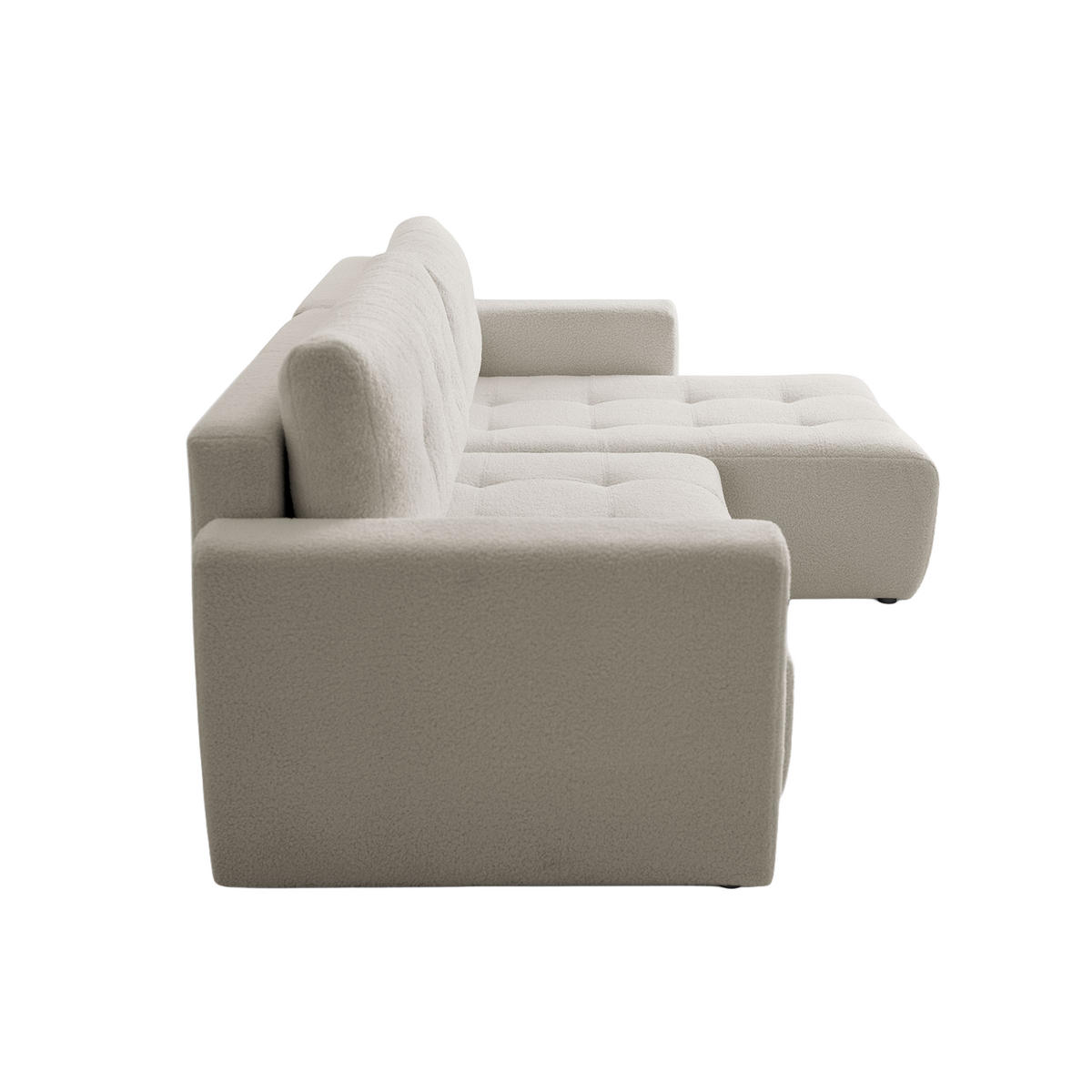 ECKSOFA WALONGO mit Schlaffunktion, Creme - Weiß, Textil (261/143cm) - Fedve