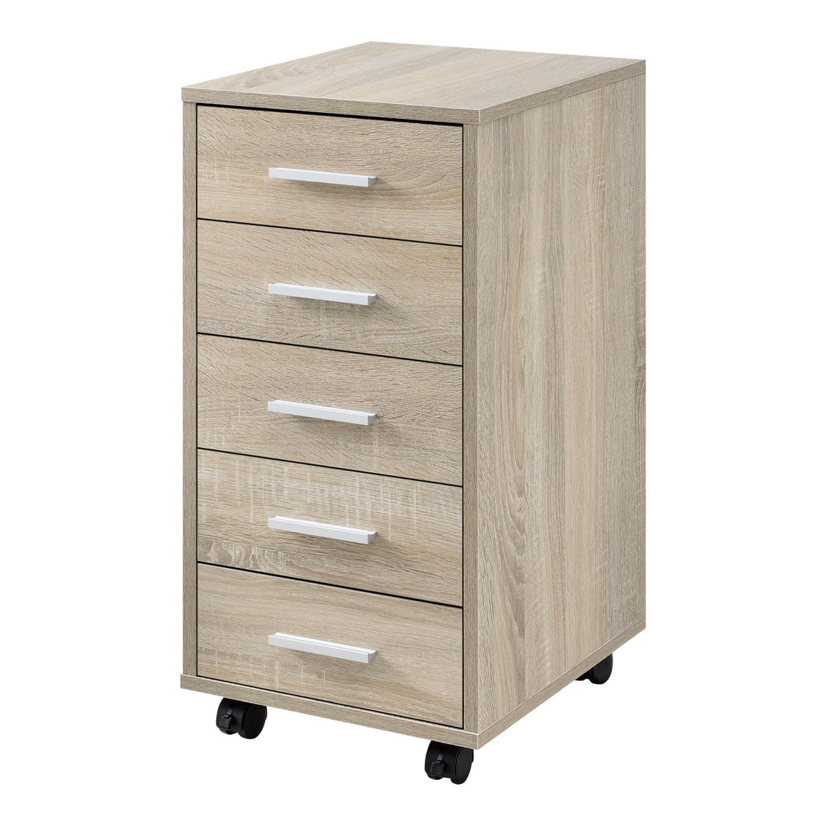 ROLLCONTAINER Stockholm - Sonoma Eiche, Holzwerkstoff (33/63/38cm) - [en.casa]