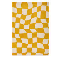 SCHACHBRETTMUSTER-TEPPICH - Retro - 120 cm x 160 cm - Gelb, Kunststoff (120/160cm) - Drawer